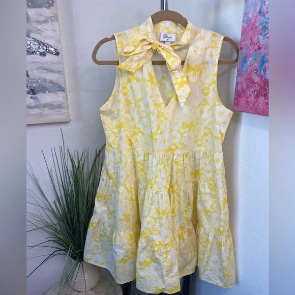 Lisa Marie Fernandez Dresses | Lisa Marie Fernandez Yellow Floral Print Dress M Babydoll Shift | Color: White/Yellow | Size: M | Shopreracked's Closet